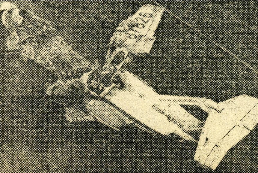 Сгоревший Як-40 «СССР 87826». Бердянск, 19 июня 1987г.